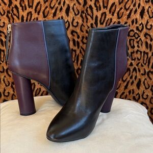 cabi Black and Plum Heeled Boots